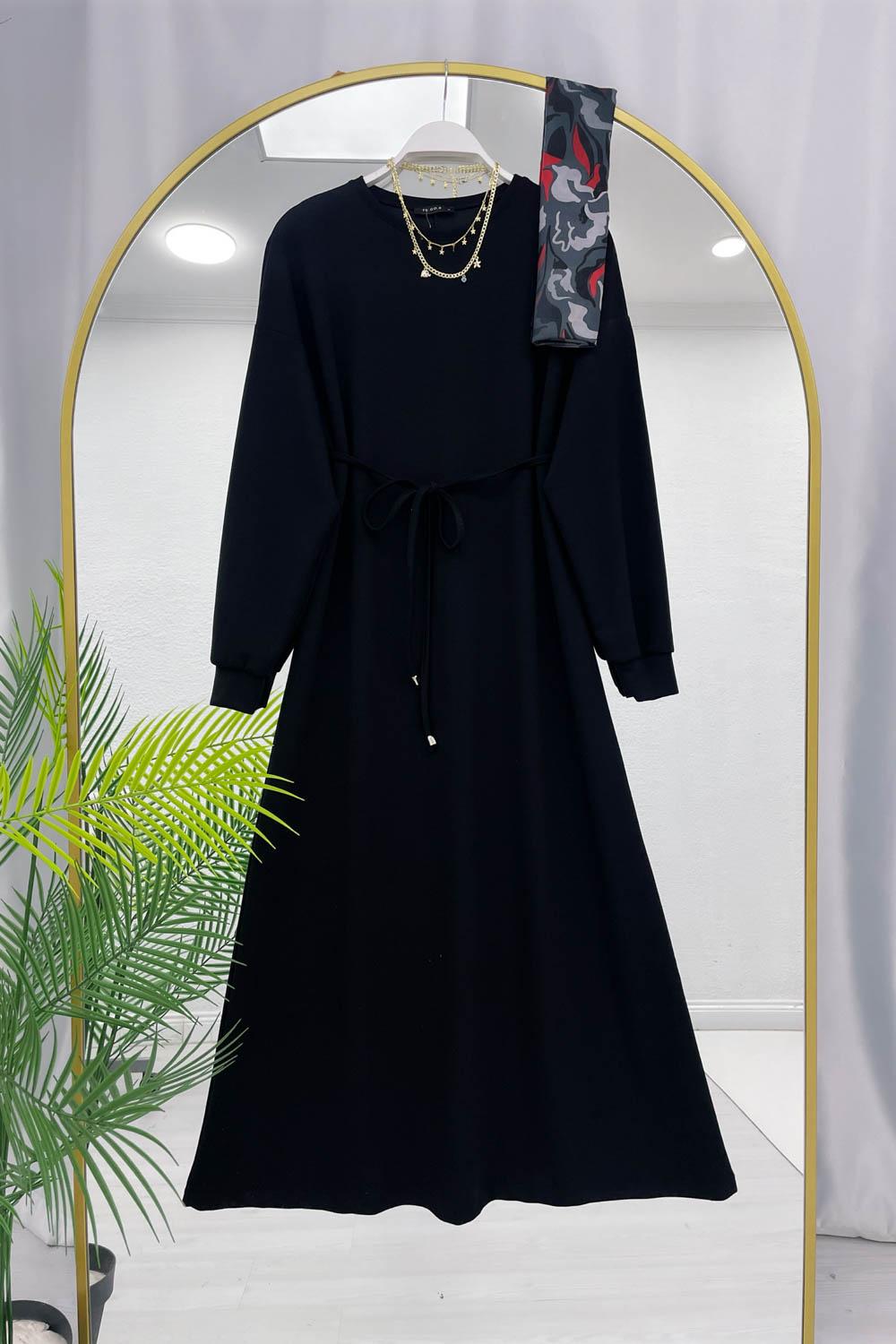 BOYDAN İPLİ KADIN ELBİSE