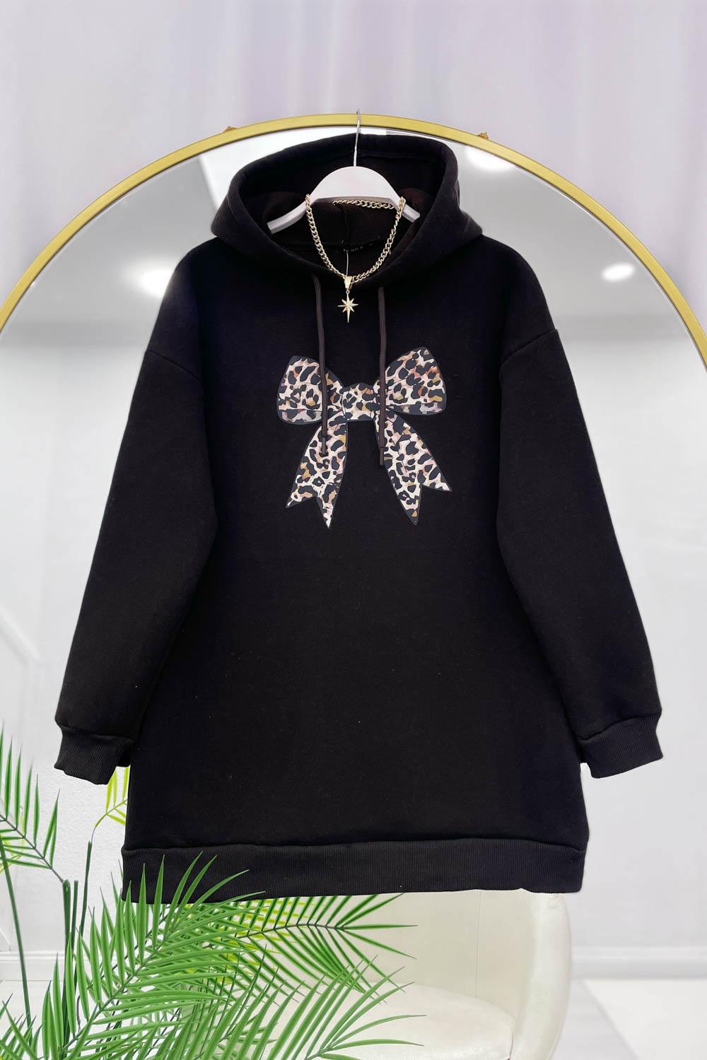 KAPŞONLU LEOPAR FİYONLU 3 İPLİK SWAET