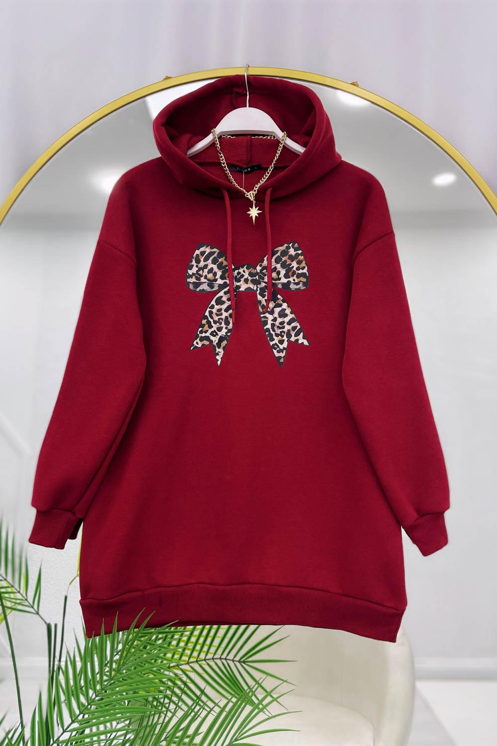 KAPŞONLU LEOPAR FİYONLU 3 İPLİK SWAET