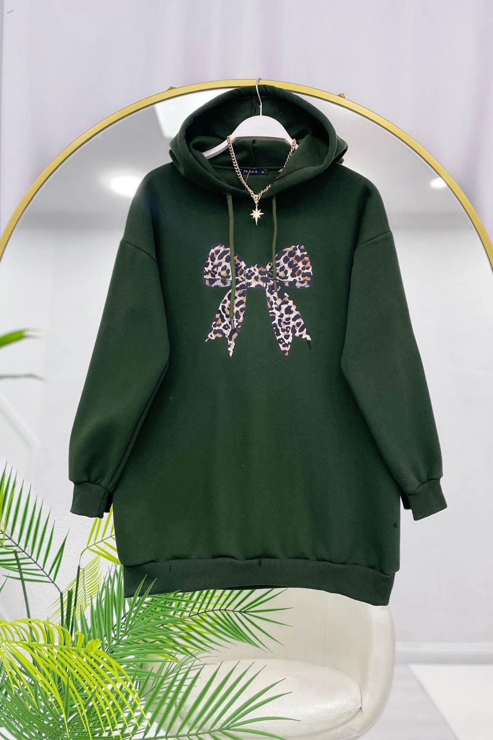 KAPŞONLU LEOPAR FİYONLU 3 İPLİK SWAET