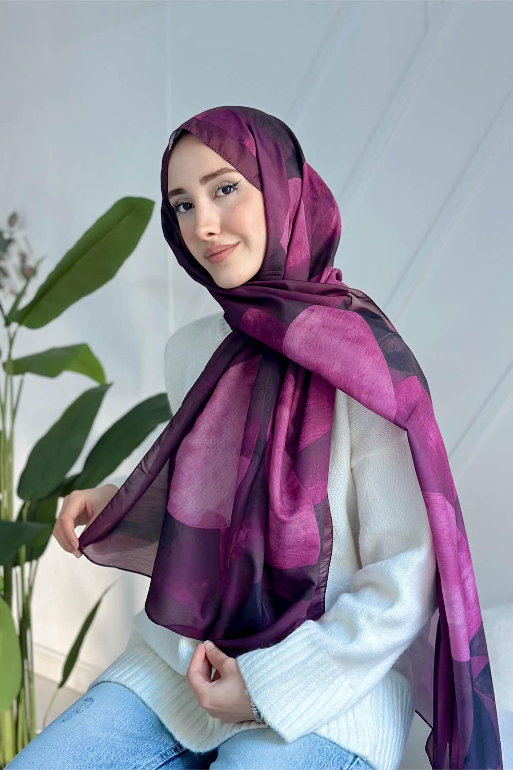 MÜRDÜM SERİSİ FLORAL DESEN  ŞAL