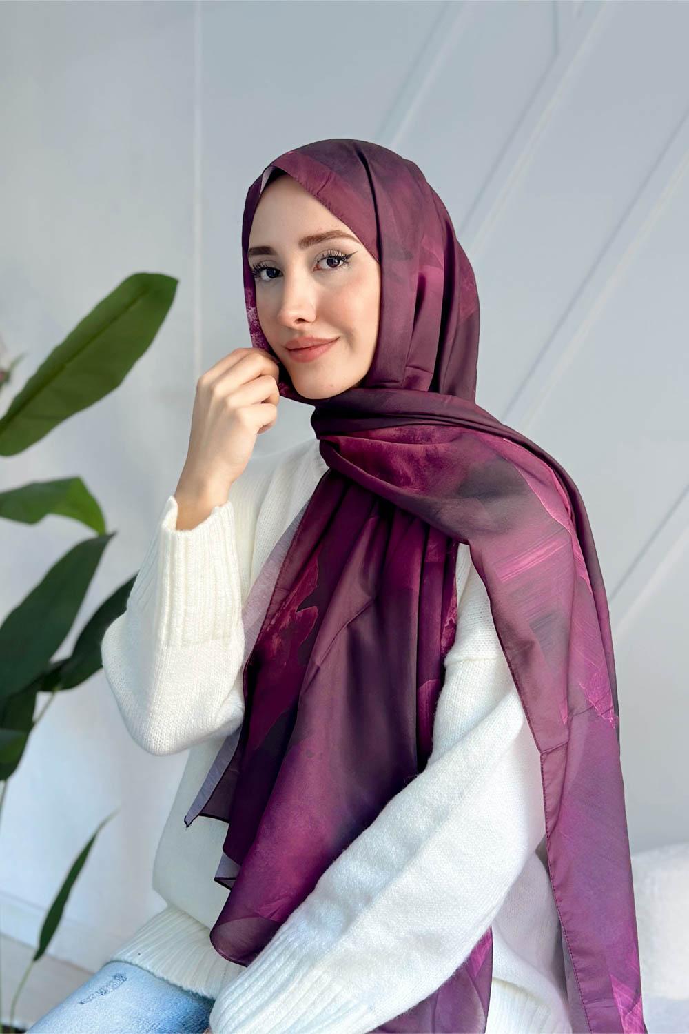 MÜRDÜM SERİSİ FLORAL DESEN  ŞAL