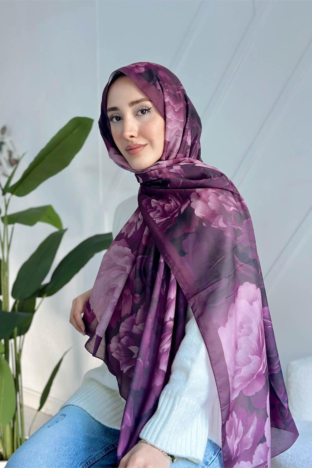 MÜRDÜM SERİSİ FLORAL DESEN  ŞAL