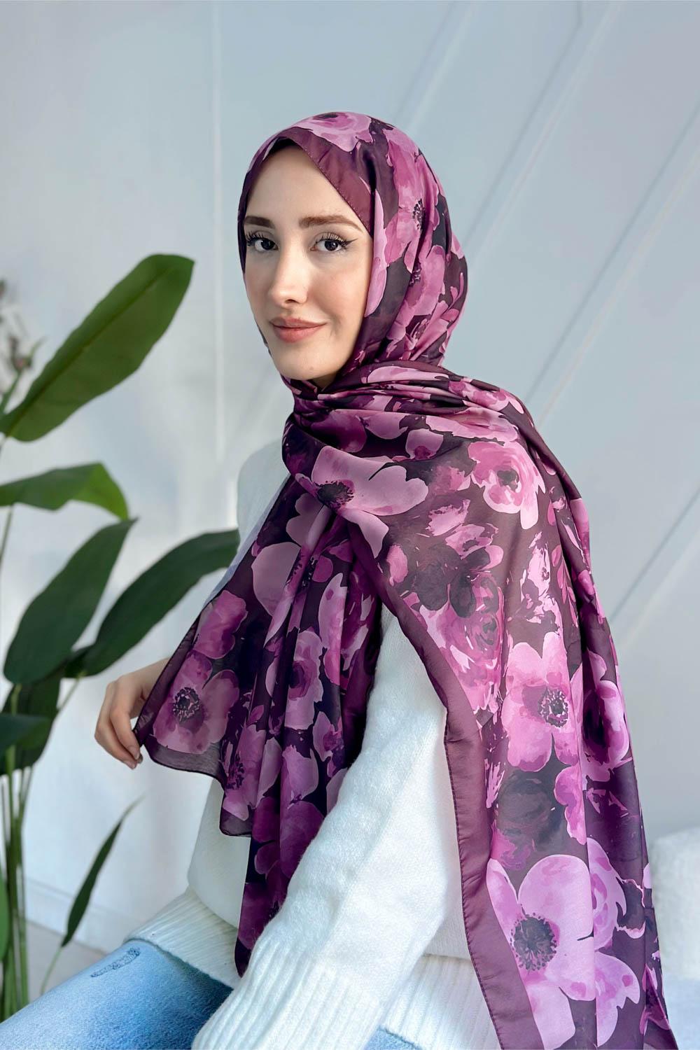 MÜRDÜM SERİSİ FLORAL DESEN  ŞAL