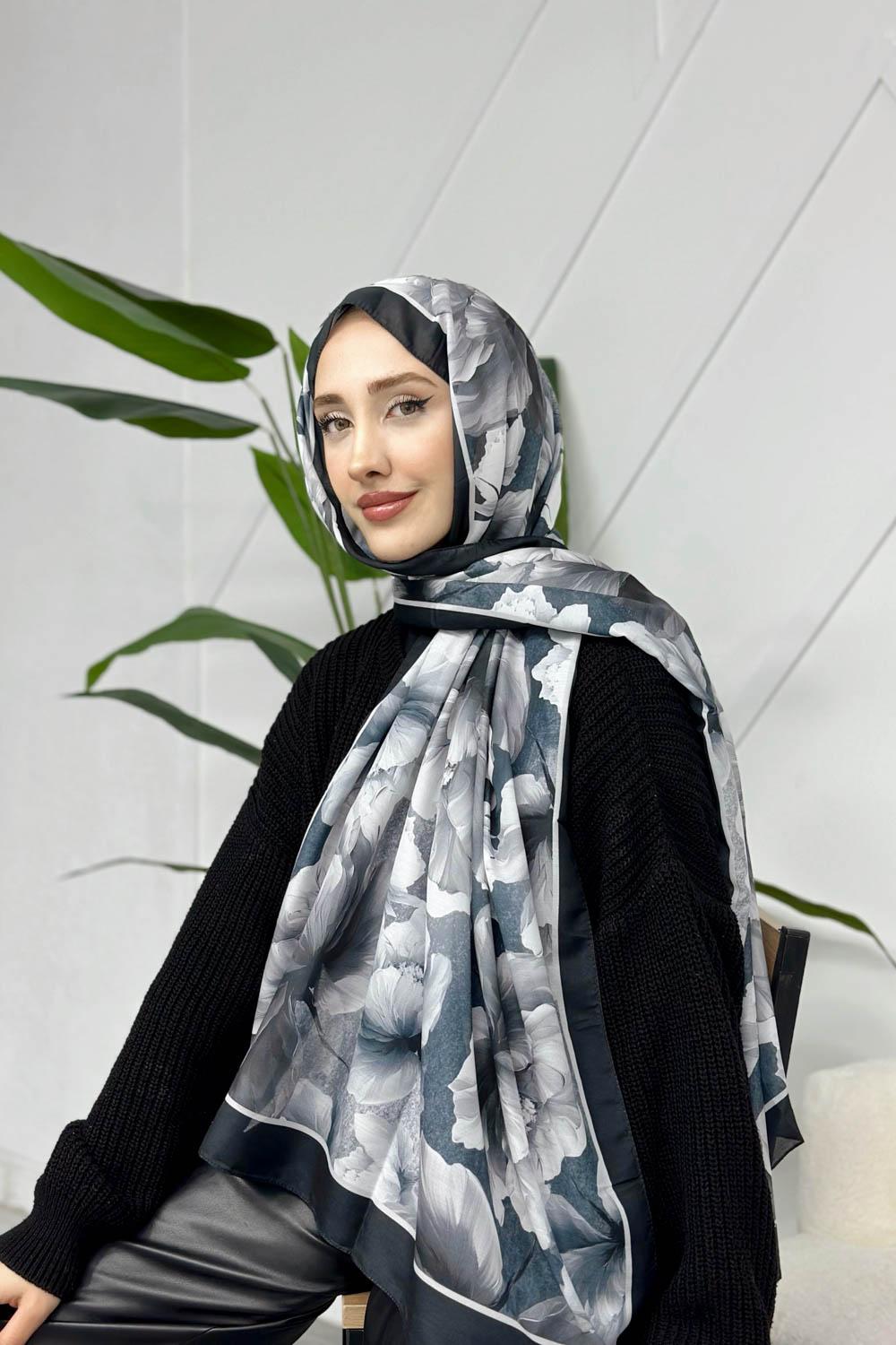 SONBAHAR ÇİÇEKLERİ DESENLİ PAMUK ŞAL