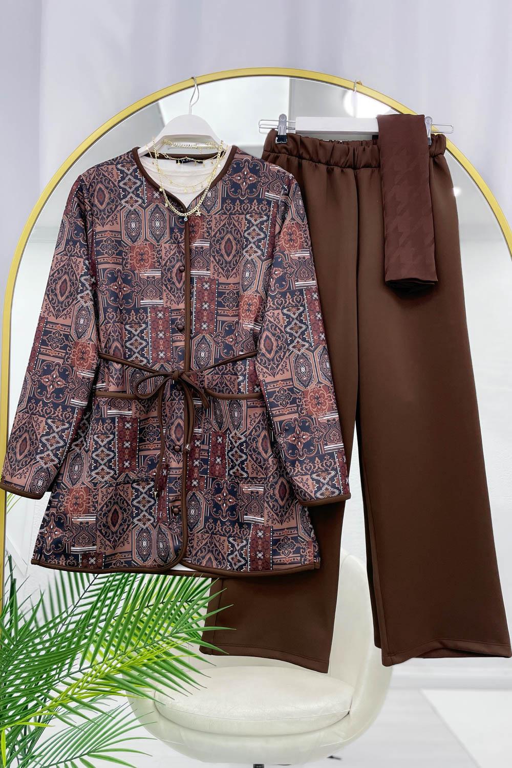 ETNİK DESEN PANTOLON KADIN SCUBA TAKIM