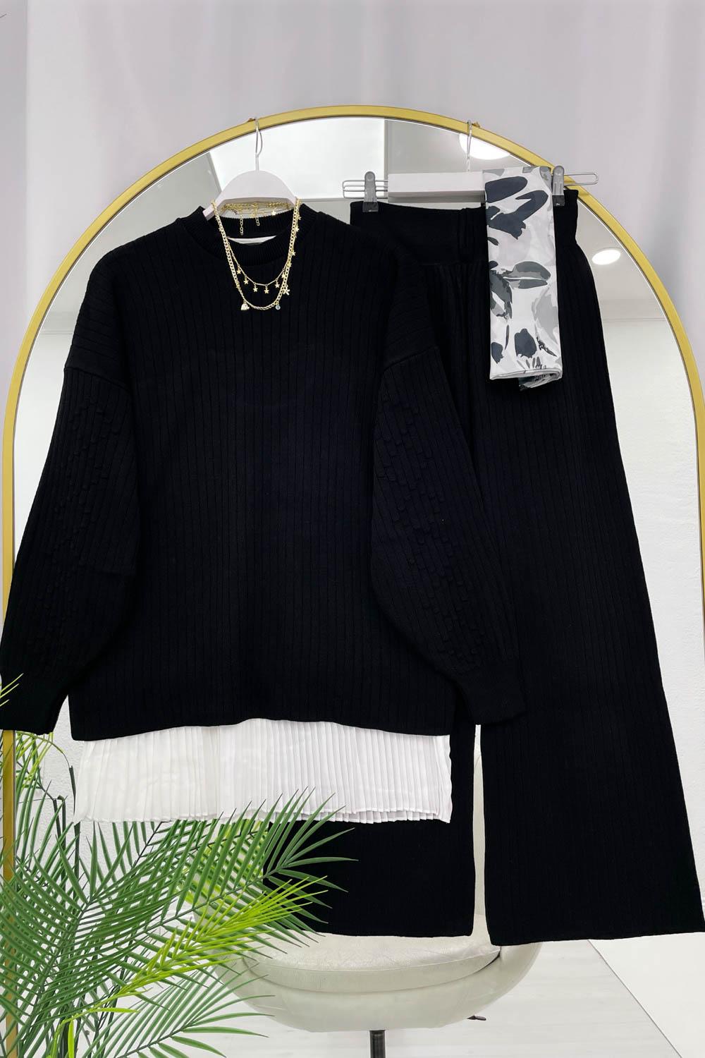 FİTİLLİ DETAY KADIN TRİKO TAKIM