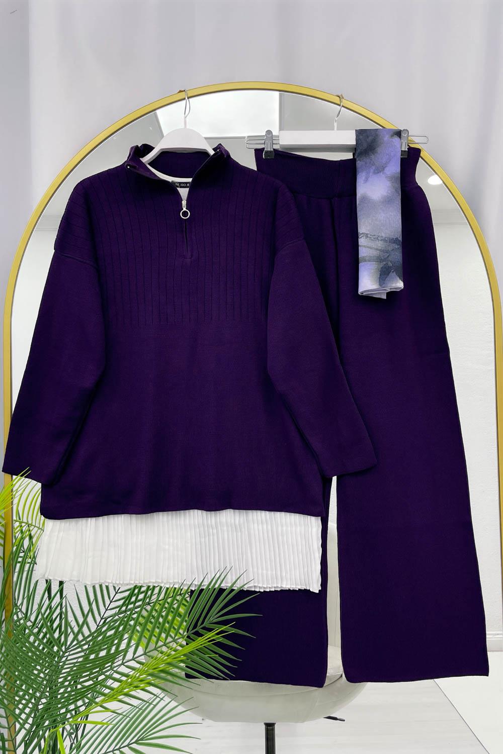 FERMUAR DETAYLI KADIN TRİKO TAKIM