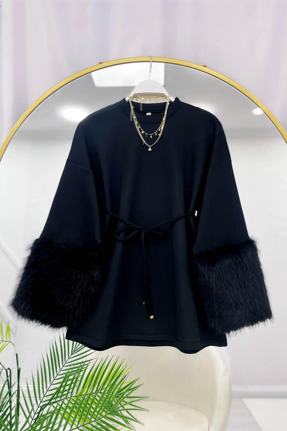 KOLLARI KÜRKLÜ SCUBA TUNİK