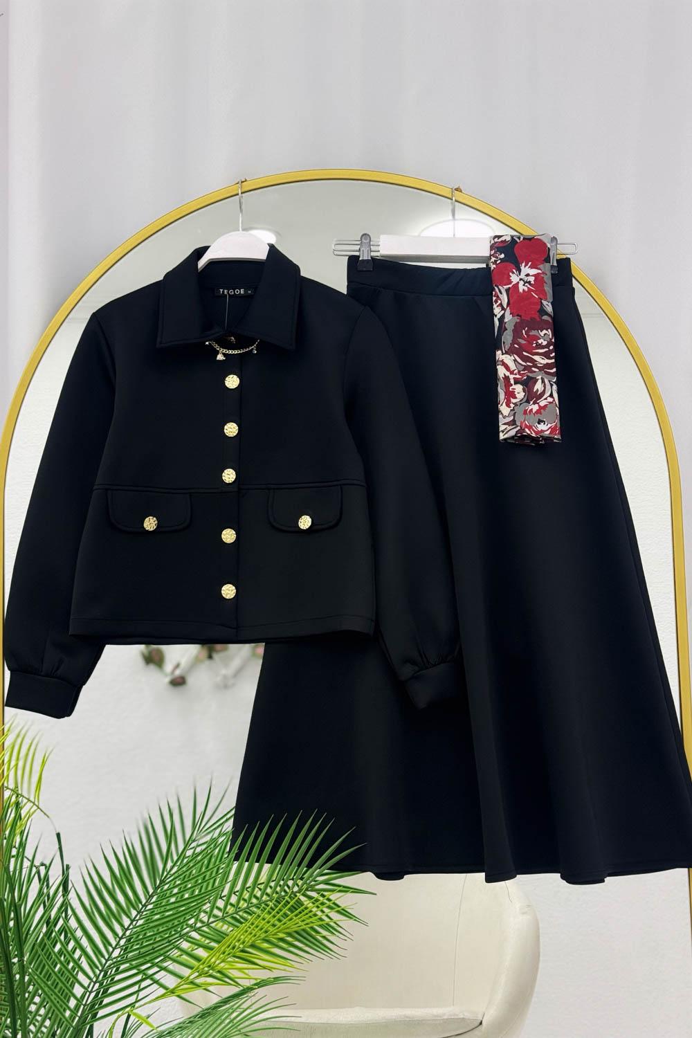 SAHTE CEP DETAYLI KADIN ETEKLİ TAKIM