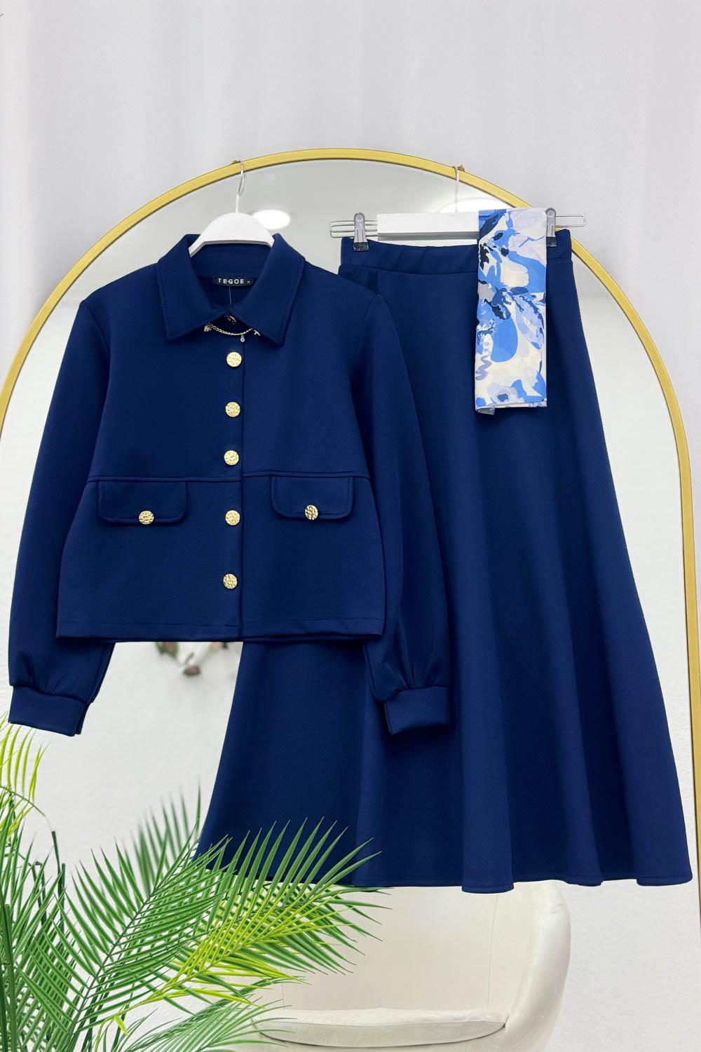 SAHTE CEP DETAYLI KADIN ETEKLİ TAKIM