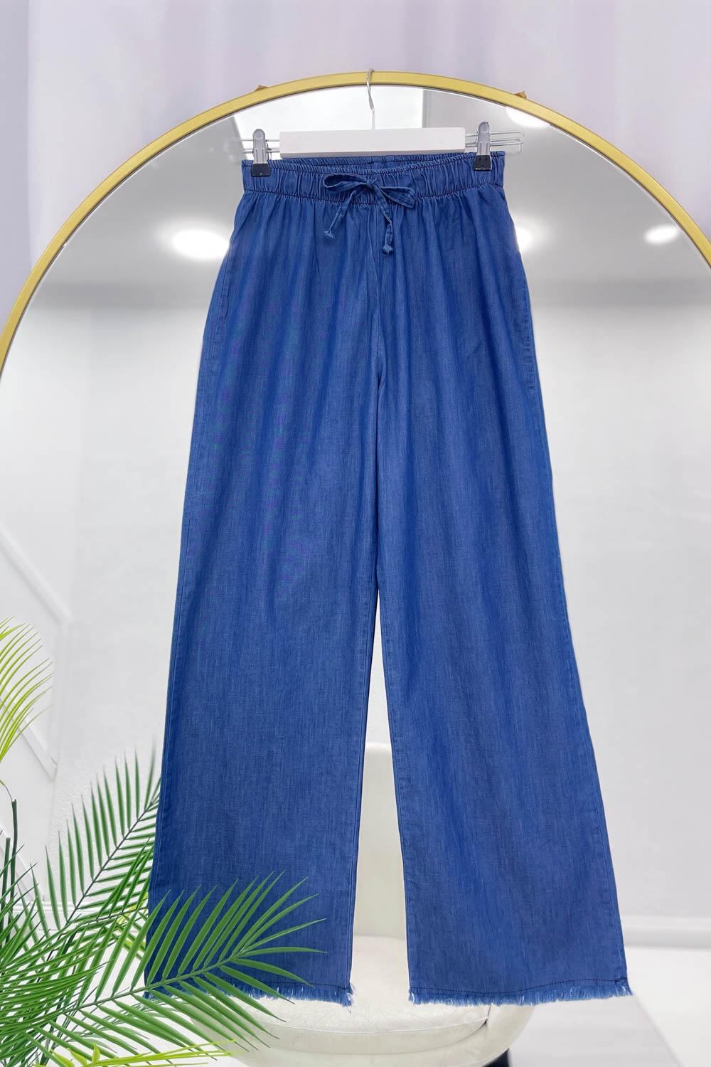 PAÇA PÜSKÜLLÜ BELİ LASTİKLİ PANTOLON