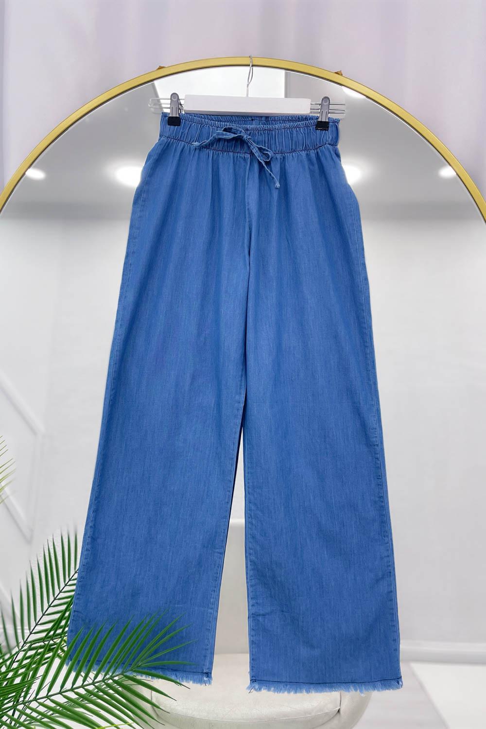 PAÇA PÜSKÜLLÜ BELİ LASTİKLİ PANTOLON