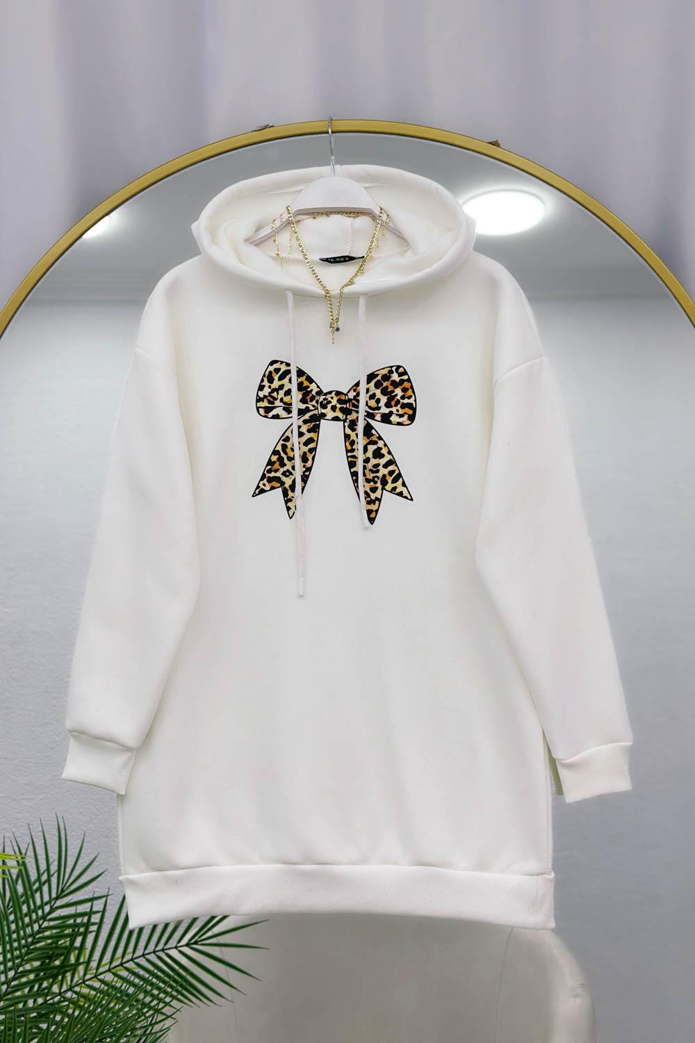 KAPŞONLU LEOPAR FıYONLU 3 İPLİK SWAET