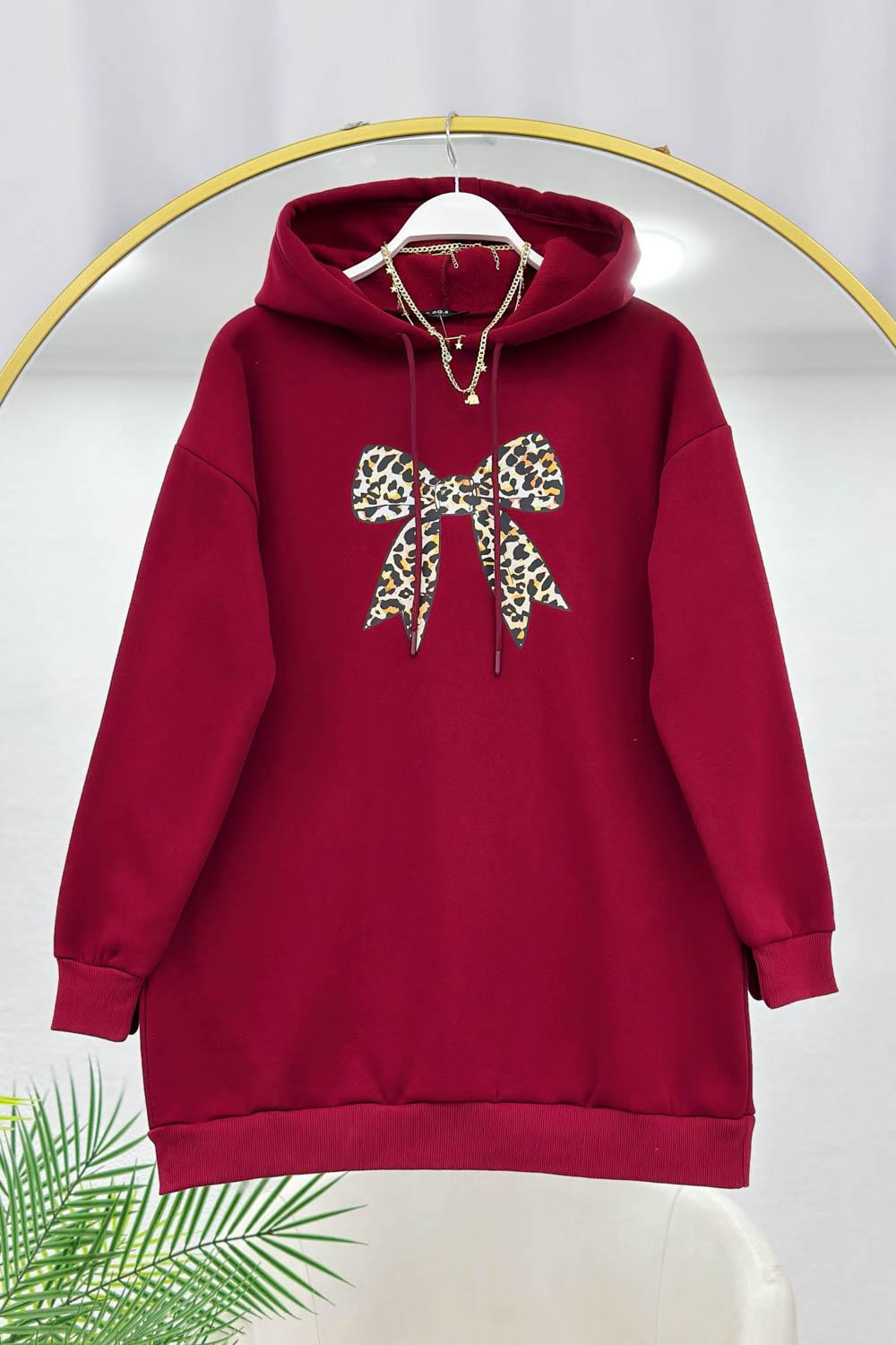 KAPŞONLU LEOPAR FıYONLU 3 İPLİK SWAET