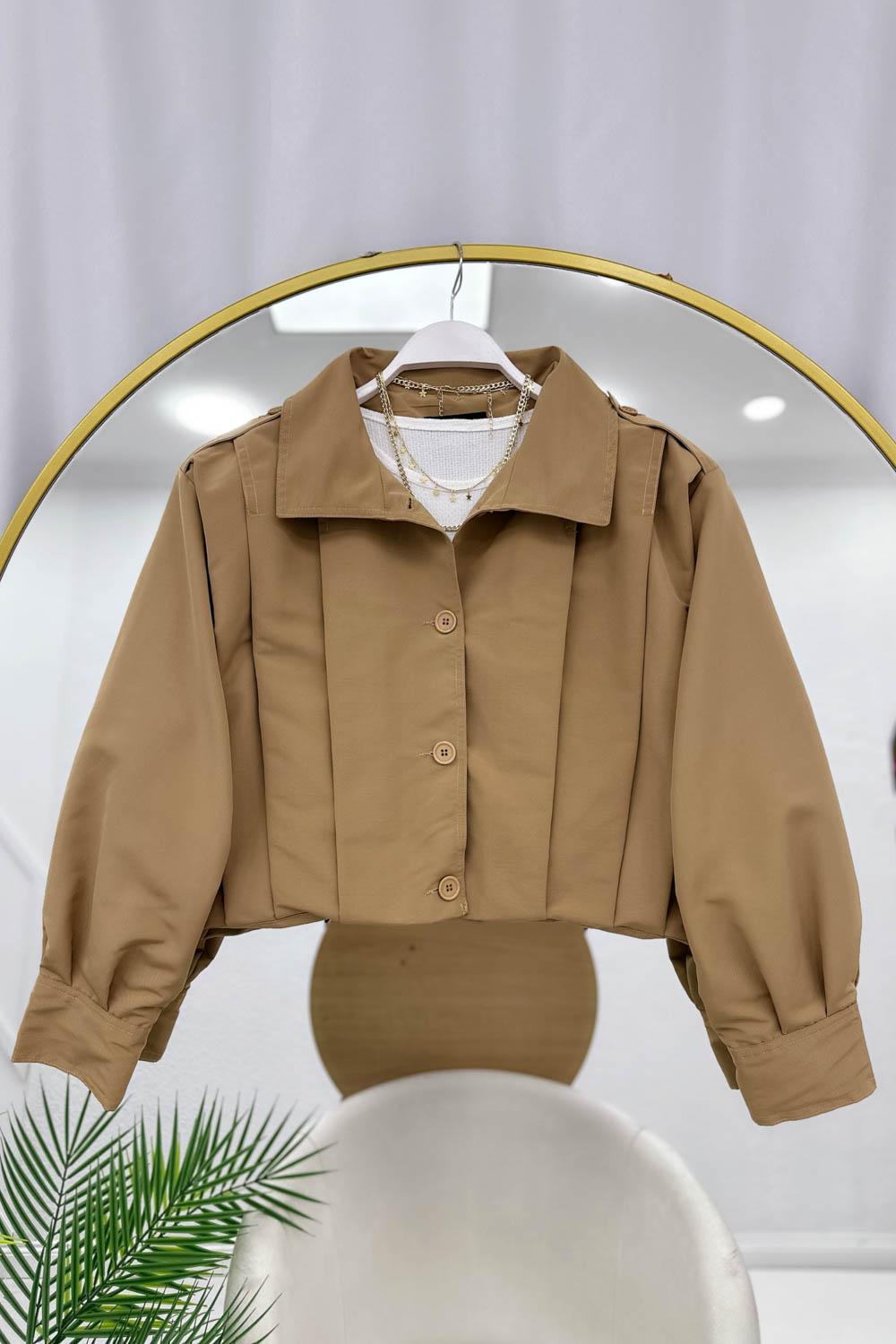 BALON KOLLU MİNİ BOY KADIN CEKET