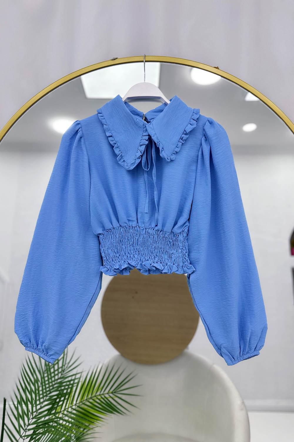 BALON KOL BEL BÜZGÜLÜ  BLUZ