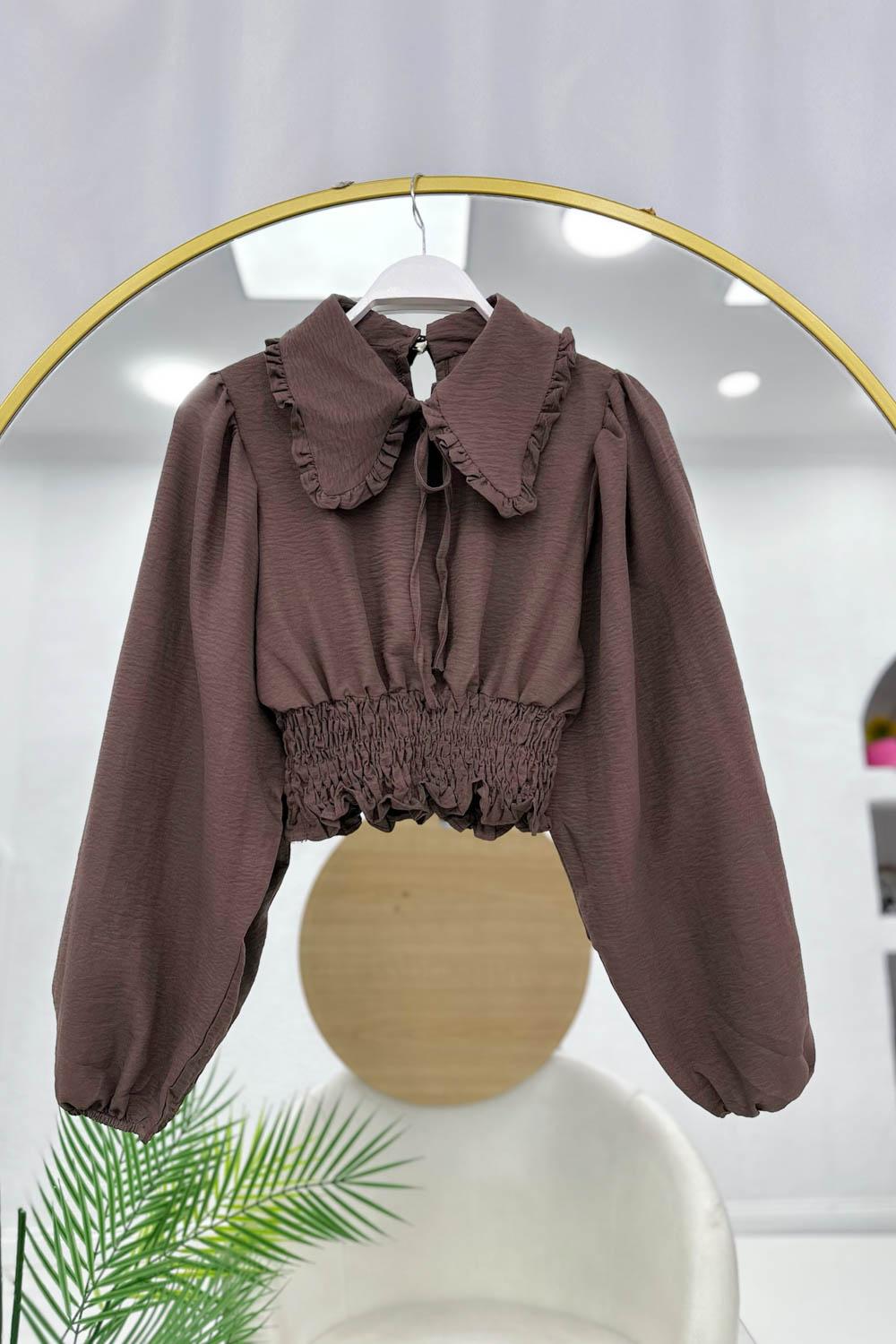 BALON KOL BEL BÜZGÜLÜ  BLUZ