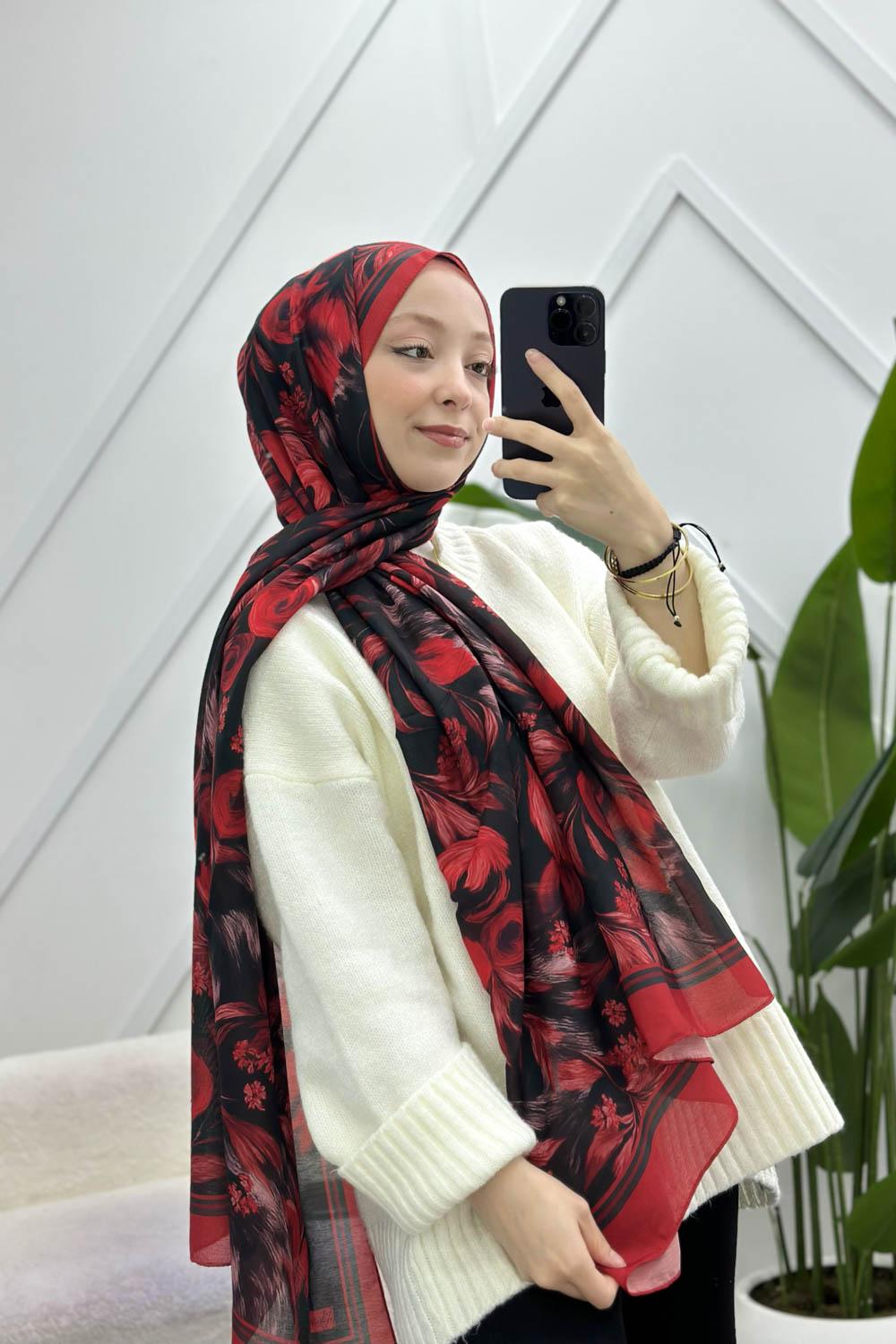 KIRMIZI SERİSİ  PAMUK ŞAL