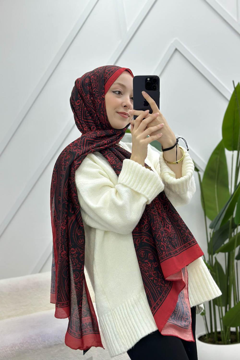 KIRMIZI SERİSİ  PAMUK ŞAL