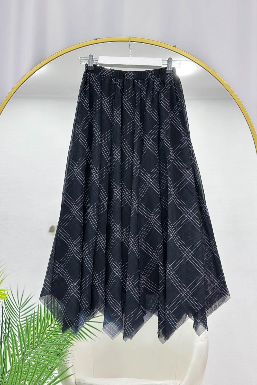 ÇİZGİ DETAYLI ETEK