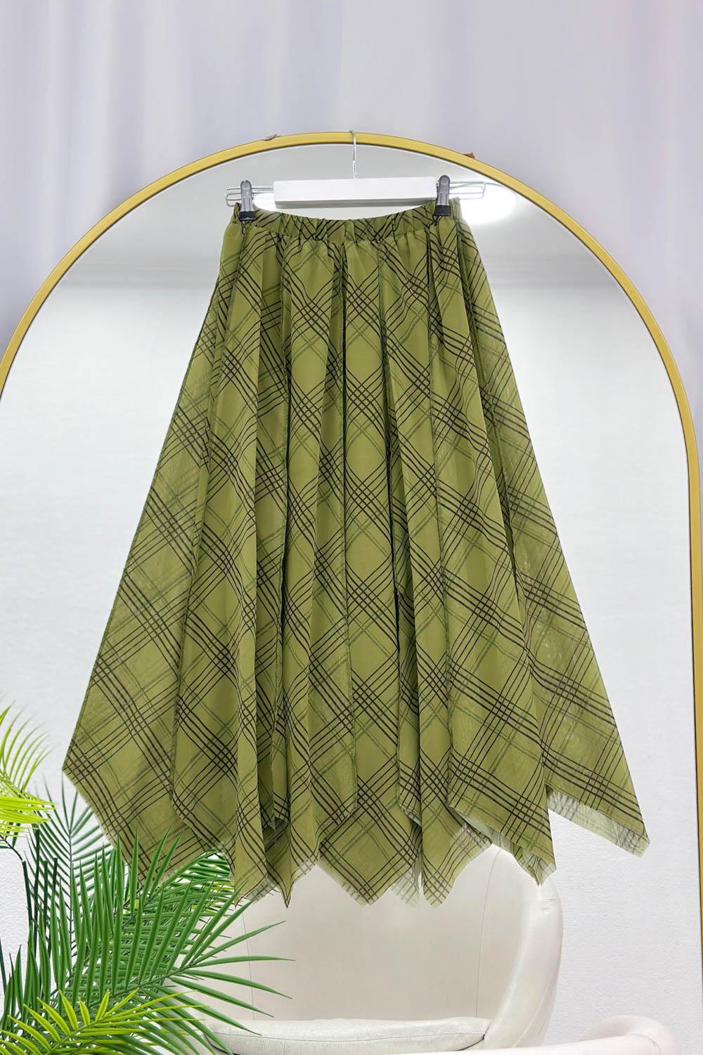 ÇİZGİ DETAYLI ETEK