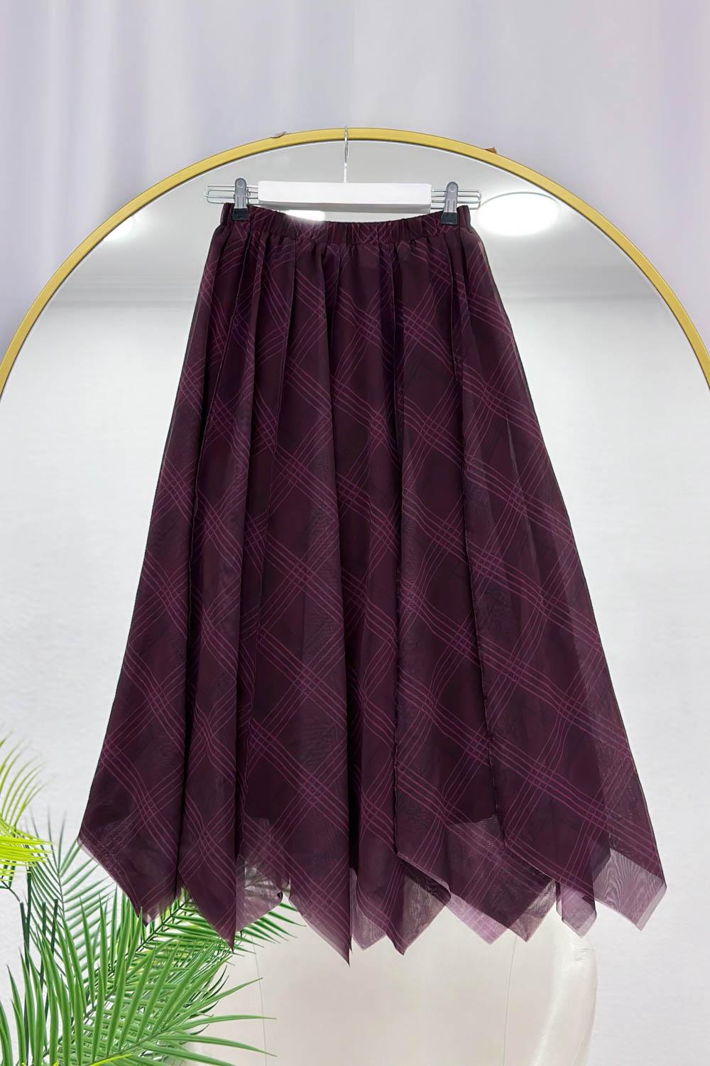 ÇİZGİ DETAYLI ETEK