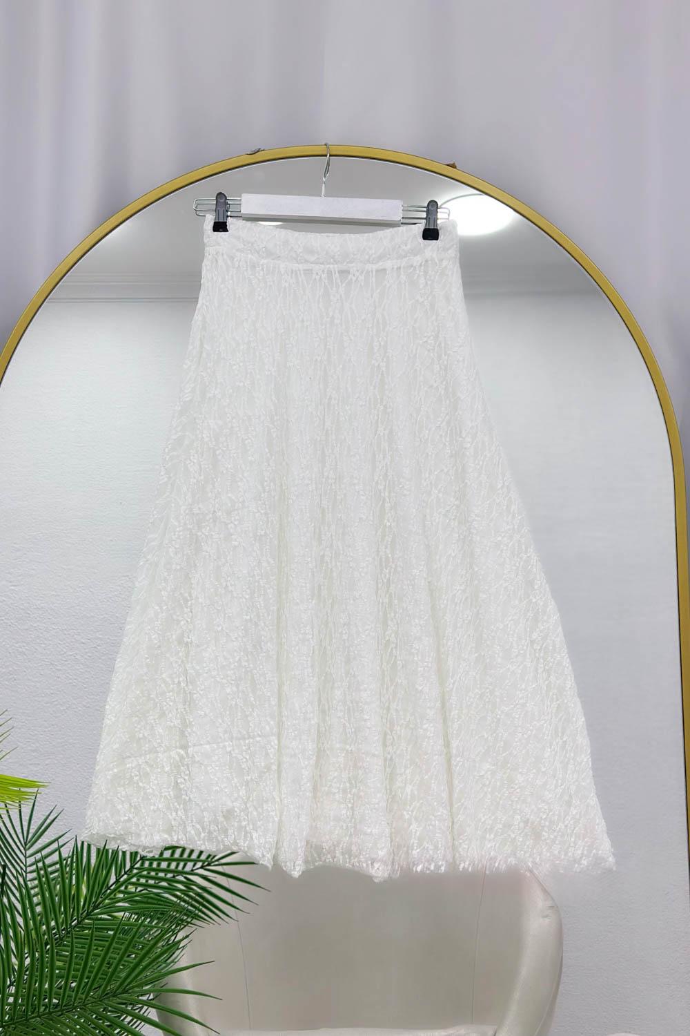 DÖKÜMLÜ DANTELLİ KADIN ETEK