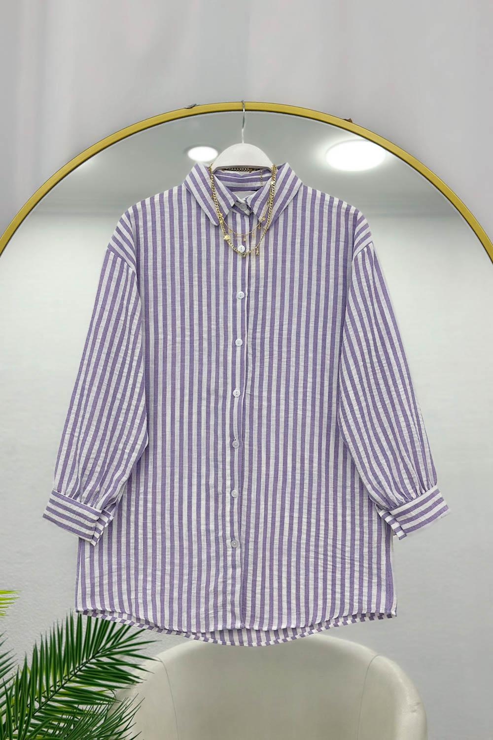 ÇİZGİLİ KADIN GÖMLEK