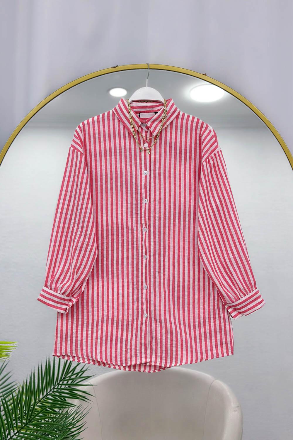 ÇİZGİLİ KADIN GÖMLEK