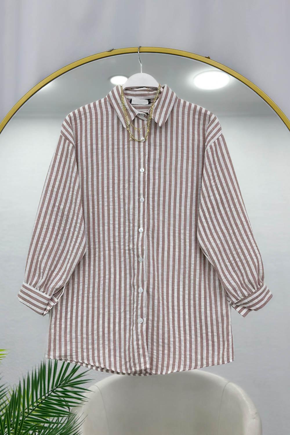 ÇİZGİLİ KADIN GÖMLEK