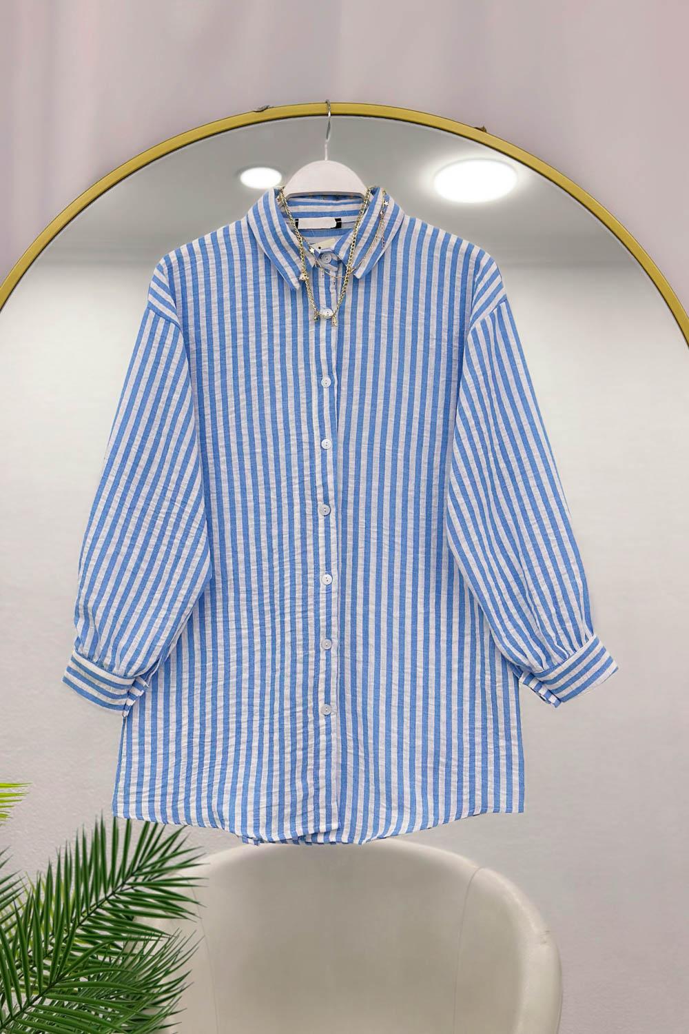 ÇİZGİLİ KADIN GÖMLEK