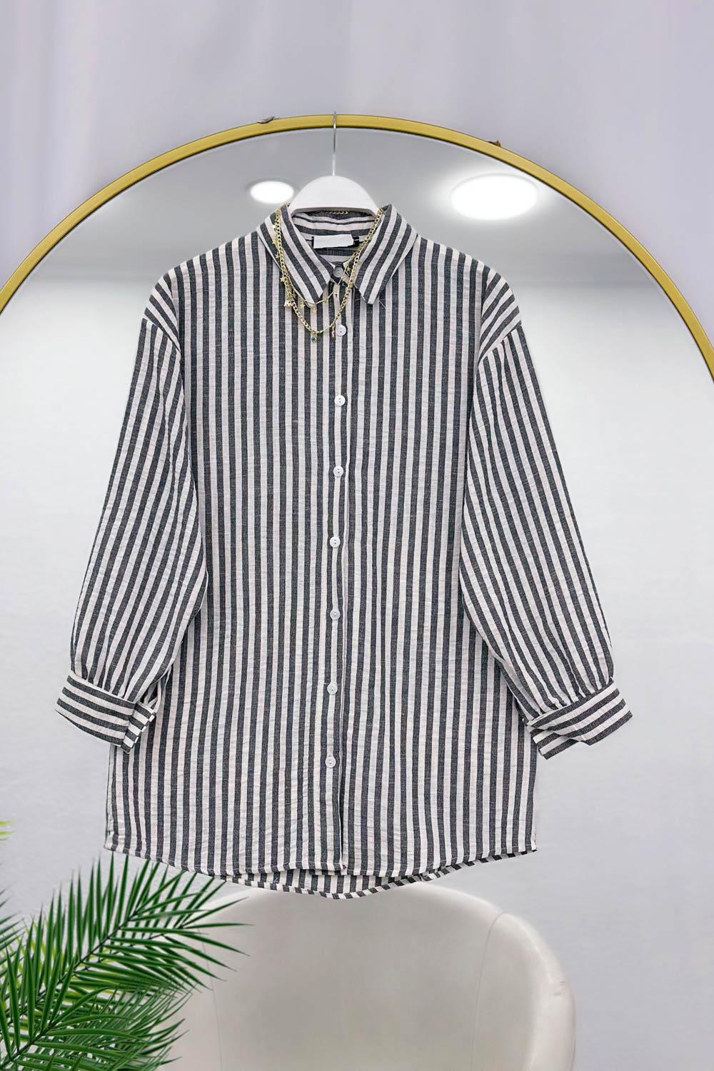 ÇİZGİLİ KADIN GÖMLEK