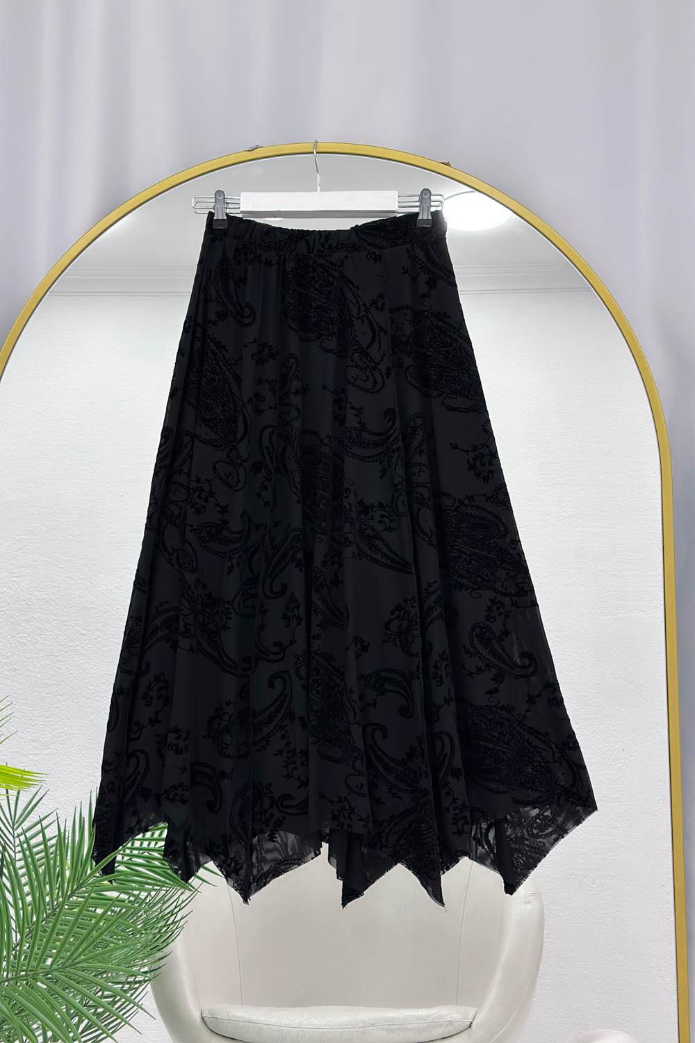 KADİFE DESENLİ KADIN ETEK