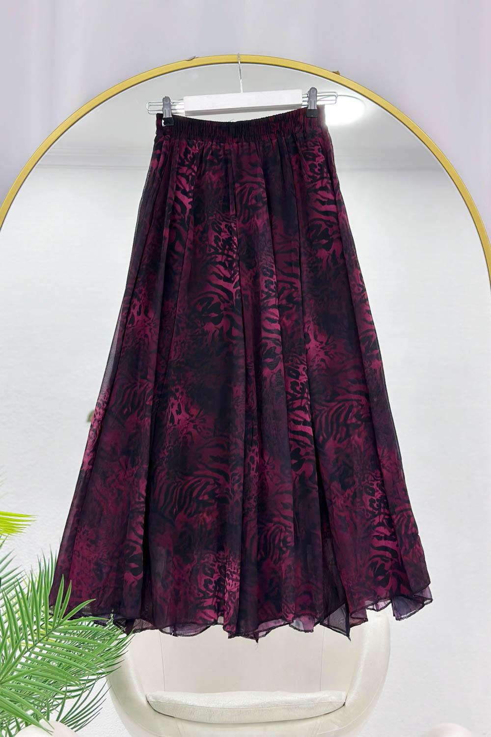 LEOPAR DESENLİ ASTARLI KADIN ETEK