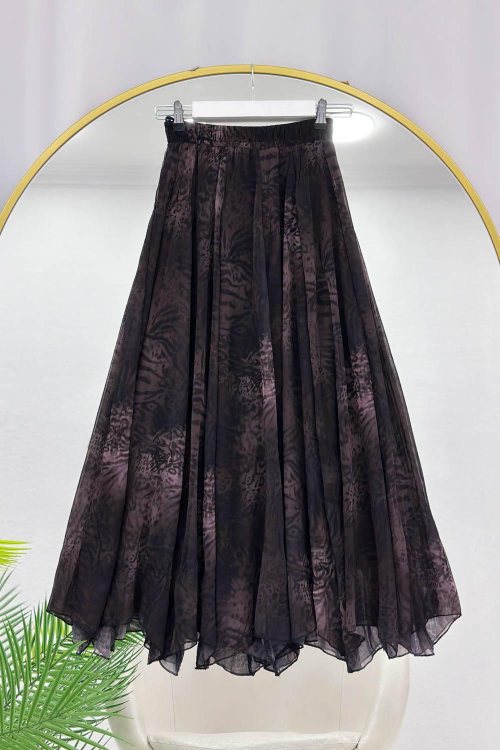 LEOPAR DESENLİ ASTARLI KADIN ETEK