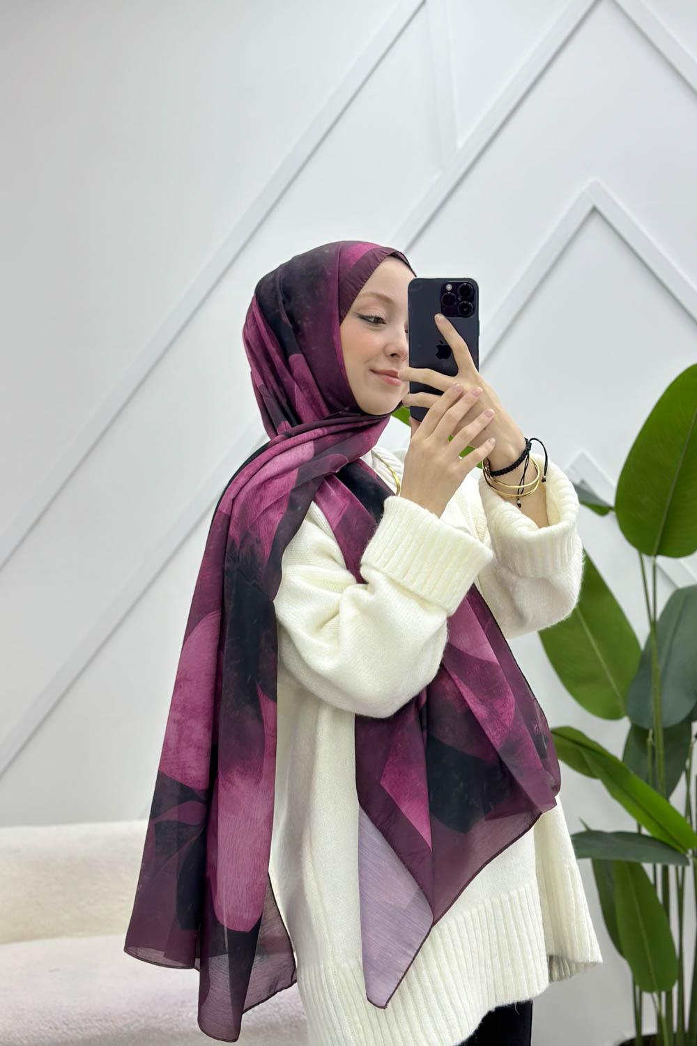 MÜRDÜM SERİSİ FLORAL DESEN  ŞAL