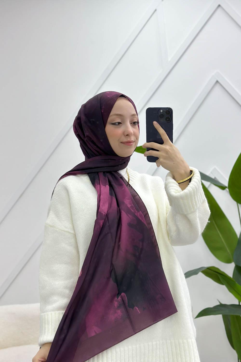 MÜRDÜM SERİSİ FLORAL DESEN  ŞAL