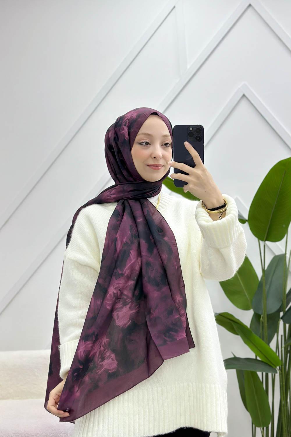 MÜRDÜM SERİSİ FLORAL DESEN  ŞAL