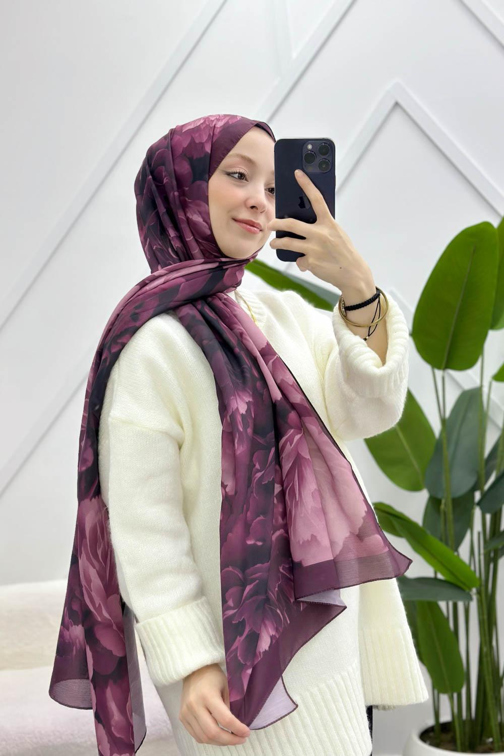 MÜRDÜM SERİSİ FLORAL DESEN  ŞAL