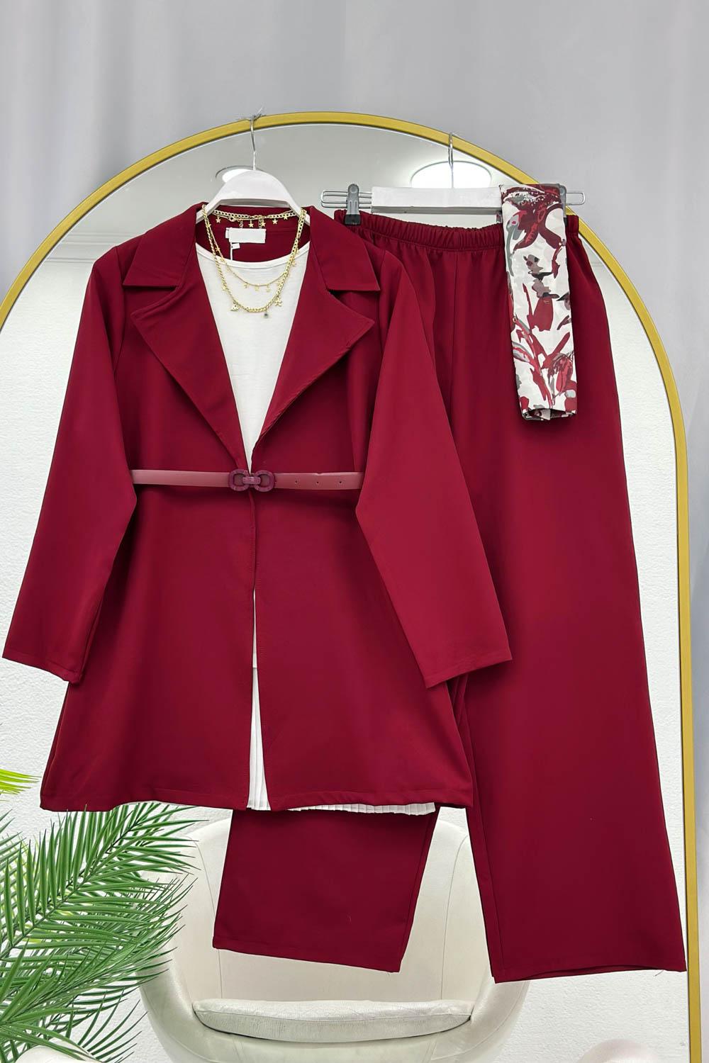 KEMERLİ İNCE BLAZER KADIN TAKIM