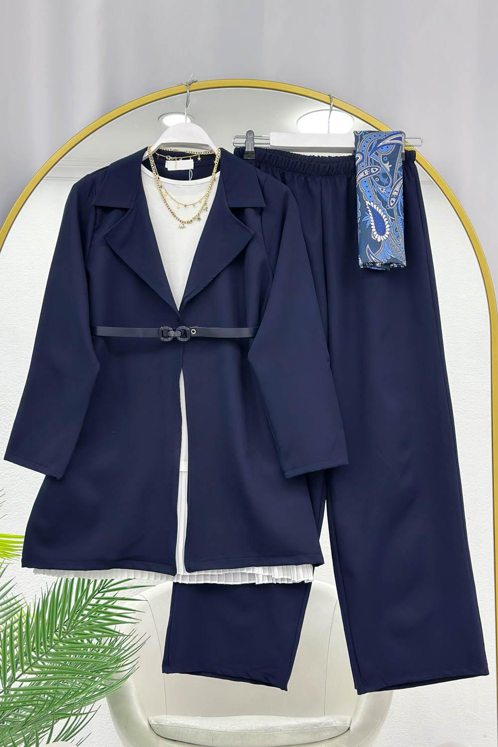 KEMERLİ İNCE BLAZER KADIN TAKIM