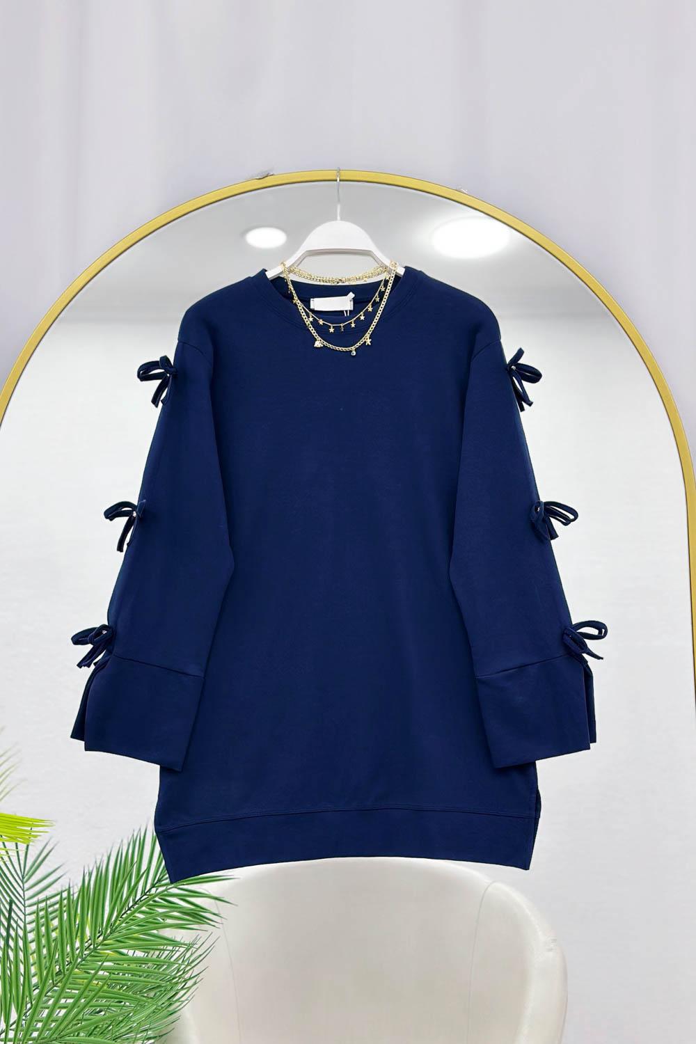 KOLLARI FİYONK DETAYLI OYSHO KUMAŞ KADIN TUNİK