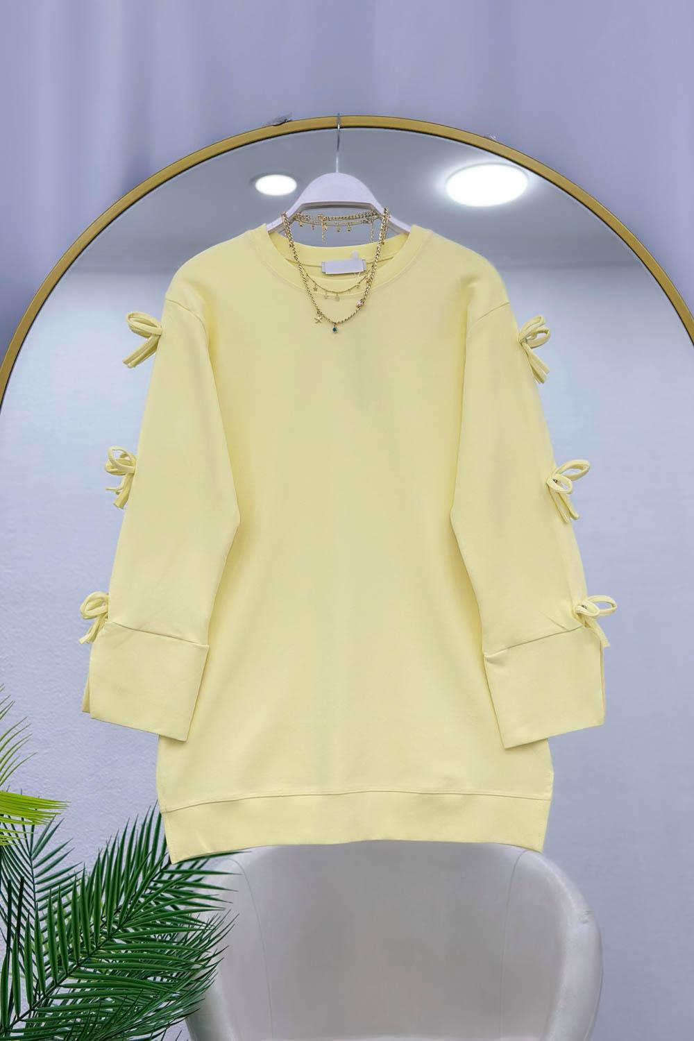 KOLLARI FİYONK DETAYLI OYSHO KUMAŞ KADIN TUNİK