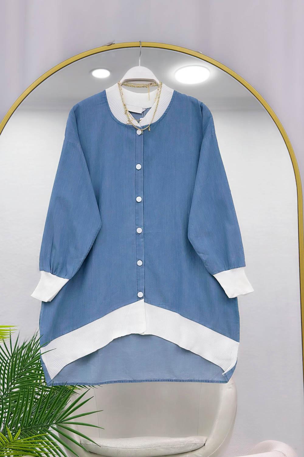 LASTİK RİBANALI KOT TUNİK