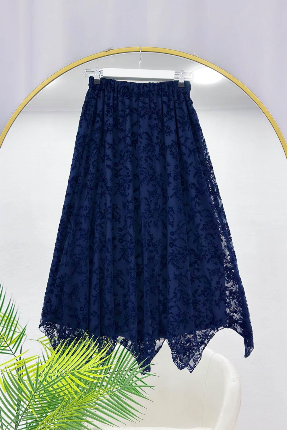 TÜL ÇİÇEK DESENLİ KADIN ETEK