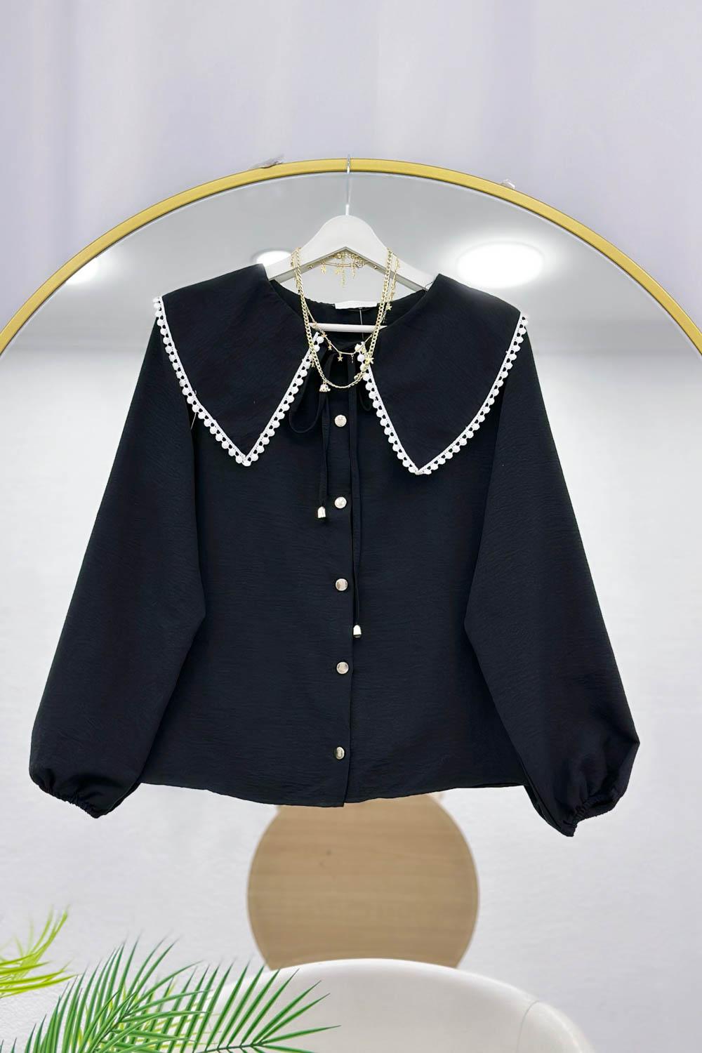 FİSTO YAKALI TENSEL GÖMLEK