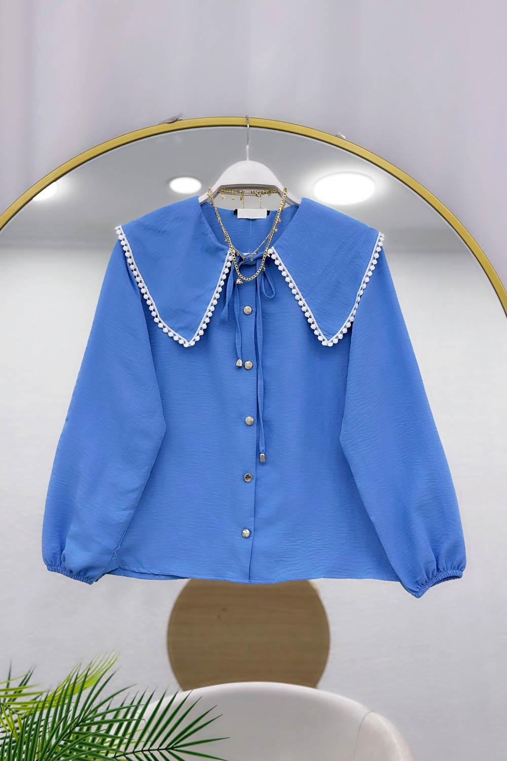 FİSTO YAKALI TENSEL GÖMLEK