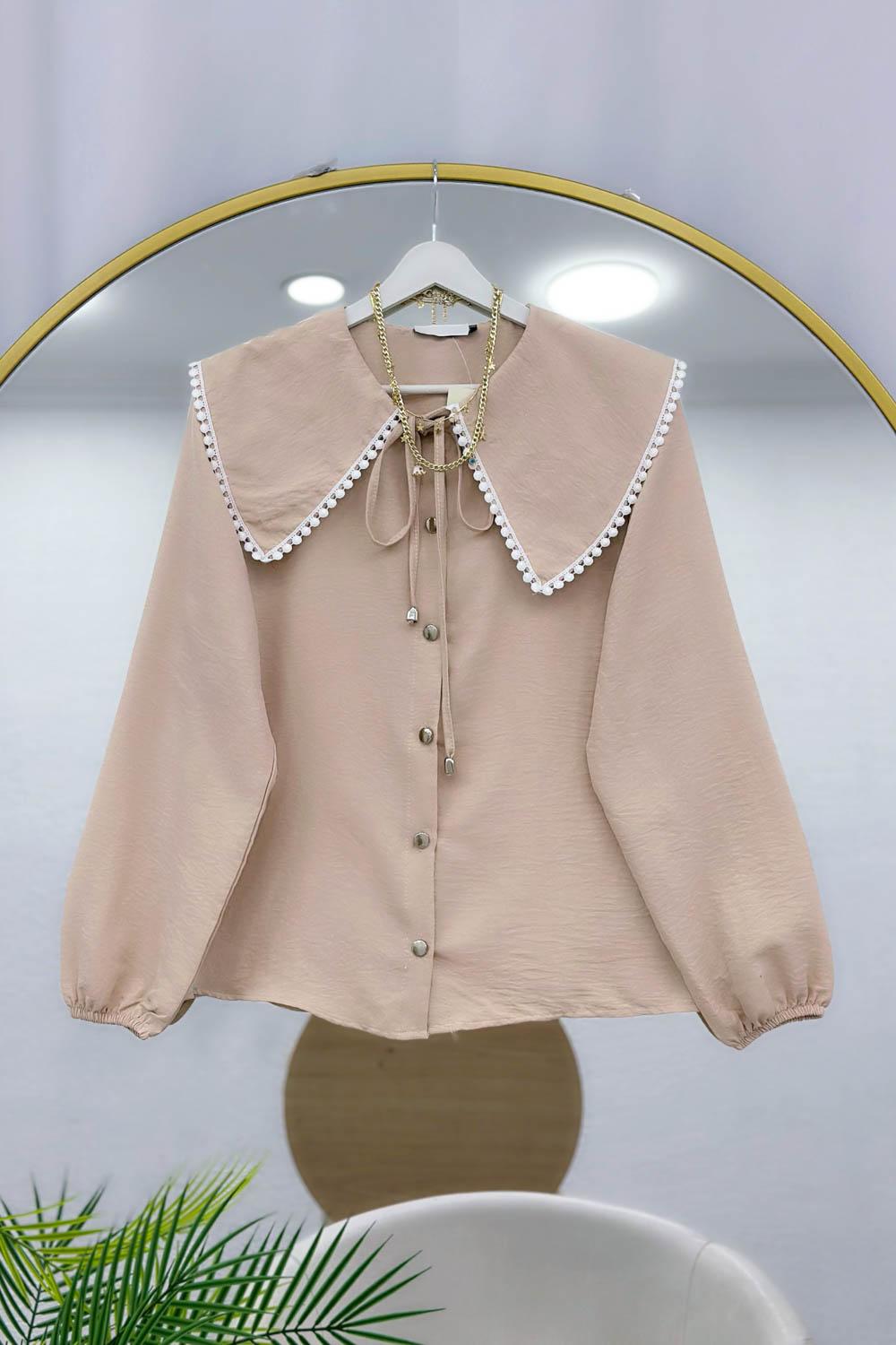 FİSTO YAKALI TENSEL GÖMLEK