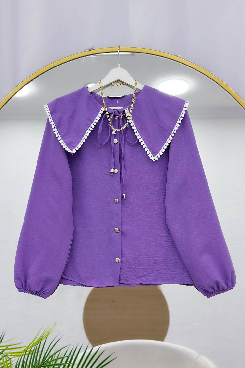 FİSTO YAKALI TENSEL GÖMLEK